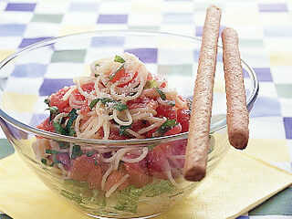 トマトと青じその冷たいスパゲティ